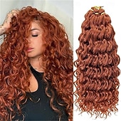 economico Capelli all&#039;uncinetto-Capelli ricci e ondulati all&#039;uncinetto, 24 pollici, per donne, con trecce hawaiane bordeaux, capelli sintetici, treccia bohémien all&#039;uncinetto, extension per capelli all&#039;uncinetto con onde d&#039;acqua.