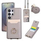 billiga Skal och fodral till Samsung-telefon fodral Till Samsung Galaxy S25 S25 Plus S24 Ultra S24 S24 Ultra Plus S23 Ultra Plus S23 S23 Plus S22 Ultra S22 S21 Plus Ultra Plånboksfodral med snodd Stöd Kortplats Kontor / företag