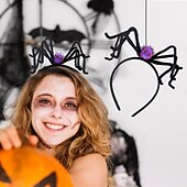halpa Halloween-maski ja rekvisiitta-Halloween-hämähäkkipanta pörröisillä pom-pommilla, hauska hiusasuste juhliin, naamiaisiin, karkki vai keppokseen ja keppokseen &amp;esitysproppu