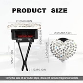 cheap Car Pendants &amp; Ornaments-Car Vent Clip Bling Crystal Heart Shape Charm Universal Car Air Conditioner Decorations