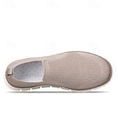 economico Sneakers da uomo-scarpe slip-on da uomo in similpelle beige con inserti in mesh – scarpe comode, leggere e traspiranti per l&#039;uso quotidiano, i viaggi e le attività rilassanti del fine settimana