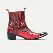 levne Prémiové kožené boty-Pánské bílo-zlaté kožené westernové boty s květinovým vzorem a zapínáním na zip - trendy boty pro běžné nošení i slavnostní nošení