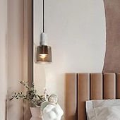 cheap Pendant Lights-ModernChandelier, Nordic Minimalist Style Pendant Lamp, Marble Glass Material Gray Yellow Bottle Shape Chandelier, Lighting Fixtures for Bedside Study Bar