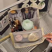 cheap Jewelry &amp; Cosmetic Storage-Standing Makeup Bag, Waterproof Large Capacity Toiletry Bag with Compartments, Portable Travel Cosmetic Organizer, Multi-Purpose Pencil &amp; Makeup Storage Case