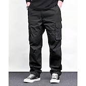cheap Cargo Pants-Men&#039;s Cargo Pants Trousers Elastic Waist Drawstring Multi Pocket Plain Wearable Outdoor Daily Camping &amp; Hiking Fashion Classic Black Green