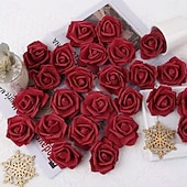 cheap Artificial Flowers &amp; Wreaths-50PCS Artificial Flowers for Halloween Decorations, Multicolor Faux Flowers for DIY Crafts, Bouquets, and Black Theme Party Decor