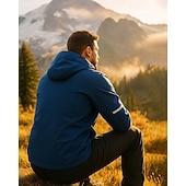 cheap Outdoor Jackets-Men's Hiking Jacket Winter Coat Sport Jacket Outdoor Fleece Lining Waterproof Quick Dry Lightweight Hiking Outfits Hiking Clothes Winter Autumn / Fall Jacket Tennis Golf Running Solid Color Black