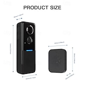 economico Impianti videocitofonici-Videocitofono wireless intelligente 1080p con suoneria, visione notturna, avvisi in tempo reale, rilevamento del corpo tramite intelligenza artificiale, chiamate bidirezionali tramite Wi-Fi,