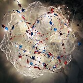 economico Striscie luci a batteria-1 Pz Luce Decorativa a Stringa con 30 LED 3M Patriottica per il 4 Luglio Giorno dell'Indipendenza 250° Anniversario Giorno della Memoria Stringa di Luci Decorativa a Stelle Rosse Bianche e Blu Tema