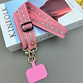 baratos Cordões de telefone e pulseiras-Cordão para celular estilo vintage estampado em jacquard bordado, estilo longo, transversal, para viagem ao ar livre, compras, pendurado no pescoço, resistente e durável, moderno