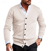 preiswerte Herren Strickjacke-Herren Pullover Strickjacke Kurzer Pullover Gerippt Stricken Normale Oberteile Gestrickt Einfach V Ausschnitt Aufwärmen Moderne zeitgenössische Lässig Alltagskleidung Bekleidung Frühling &amp; Herbst