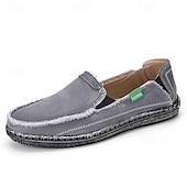economico Slip-ons e mocassini da uomo-Mocassini da uomo in denim blu con bordo sfrangiato, scarpe casual leggere slip-on per le uscite del fine settimana, le passeggiate estive e il comfort quotidiano