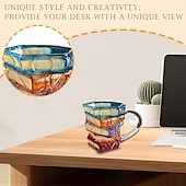 ieftine Cupe &amp; Căni-cană cu carte pictată, căni de cafea inedite pentru iubitorii de cărți, cadouri pentru femei, căni de cafea unice, 11 oz, pahare drăguțe și amuzante, cu tematică literară, viermi de cărți, cititori,