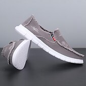 abordables Chaussures sans lacets &amp; mocassins-Mocassins à enfiler en toile rouge vieillie pour hommes, design à bords effilochés avec semelle coussinée, idéal pour les sorties streetwear d&#039;été, les week-ends et les journées décontractées