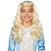 Girl's Medieval Blonde Queen Wig Halloween Wigs3