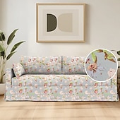 preiswerte Sofabezug-Sofabezug für Hyltarp-Sofa, gesteppt, floral, 100 % Baumwolle