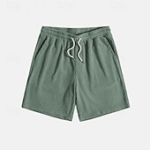 economico Pantaloncini casual-Per uomo Pantaloncini Waffle Pantaloncini Estivi Pantaloncini casual Tasca Elastico in vita Coulisse Semplice Comodità Traspirante Corto Vacanza Vacanza Casual Verde militare Albicocca