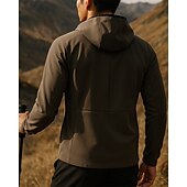 economico Cime-Per uomo Felpa Polo cima dell&#039;escursionismo Manica Lunga Con Cappuccio Maglietta Top Esterno Traspirante Asciugatura Rapida Leggero Zip a un quarto Poliestere Nero Verde militare Tennis Golf Corsa