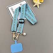 baratos Cordões de telefone e pulseiras-Cordão para celular estilo vintage estampado em jacquard bordado, estilo longo, transversal, para viagem ao ar livre, compras, pendurado no pescoço, resistente e durável, moderno