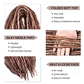 abordables Crocheter les cheveux-Extensions de dreadlocks à double extrémité en laine de 22 pouces, 15 brins de dreads synthétiques marron mélangés, dreadlocks fines et douces de style hippie pour femmes