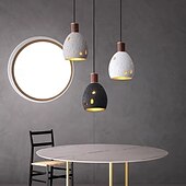 ieftine Lumini pandantive-Candelabru din lemn de alamă, corp din piatră de fagure negru/gri/alb, pandantiv, design gol, corp de iluminat de tavan pentru insulă de bucătărie, sufragerie, dormitor, hol, bar, living