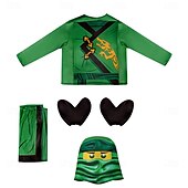 levne Chlapecké kostýmy-Bloková figurka ninja Bojovník z kostek Úbory Kostým cosplay Filmové kostýmy for Chlapecké Dívčí Dětské předvečer Všech svatých Karneval Světový den knihy Výkon Vzdělávací převlékání Oblékání na