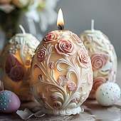 billige Ned til $30-harpiksstøpeformer egglys silikonform rose preget egglysform påskeegg gipsharpiksform roseegg påskegave