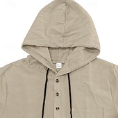 voordelige basis t-shirts-Voor heren T-shirt Henley-shirt T-shirts Shirt met korte mouwen Korte mouw Capuchon Zomer Lente Effen Modieus Ontwerper Basic Knop Vakantie Straat Uitgaan Zwart Wit Geel Top T-shirt voor mannen