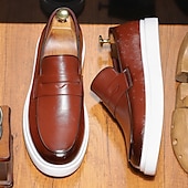 billiga Herrsneakers-bruna penny loafersneakers för män – slät finish med hybridsula, slip-on smarta vardagsskor för kontor, resor och urban stil
