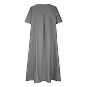 preiswerte Kleider-Damen Midikleid T-Shirt-Kleid Sommerkleid Lässig Täglich Normale Passform Einfach Kurzarm Rundhalsausschnitt Schwarz Orange Aprikose Grau Sommer