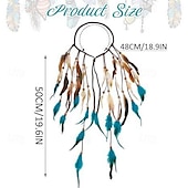 economico Accessori per acconciature-Cerchietto con piume boho, copricapo hippie, copricapo zingaro, costume indiano, accessori per capelli bohémien per donne e ragazze, blu e rosso.