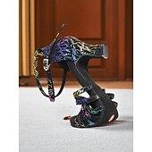 cheap Latin Shoes-Women&#039;s Professional Satin Dance Sandals with Rainbow Cracked Design and Adjustable Ankle Strap for Ballroom and Latin Dance