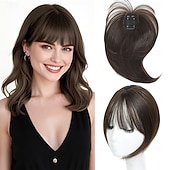 preiswerte Stirn-Pony-Haarteil mit Clip-in-Pony, 360°-3D-Cover, Haarteile für Frauen mit dünner werdendem Haar, Upgrade-Haarteil mit Pony-Clip, 10 Zoll glatte Haarteile für Frauen