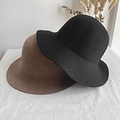 economico Cappelli-Cappelli da pescatore da donna in maglia di cashmere, cappello da pescatore pieghevole, caldo, autunno e inverno, colore unico