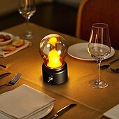 abordables 123496-1 ampoule rétro veilleuse flamme sautante chambre chevet sommeil lumière LED lumière USB charge et branchement double usage bureau atmosphère lumière Halloween Noël vacances atmosphère lumière