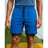 abordables Pantalones cortos de correr-Hombre Pantalones Cortos Running Pantalones cortos al aire libre Cintura elástica Bermudas Deporte Casual Ligero Transpirable Tenis Correr Corriendo Ajuste regular Ropa de deporte Ropa de Deporte