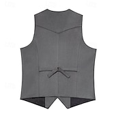 preiswerte Herrenweste-Herren Weste aus Wildlederimitat Weste Gilet Wildlederweste Outdoor Täglich Vintage Frühling Herbst Tasche Knöpfe Polyester Bequem Einfach Einreihig Ein-Knopf V Ausschnitt Normale Passform Schwarz