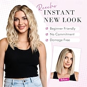 abordables Clip dans les extensions-Extensions de cheveux à clipser - 4 pièces 12 extensions de cheveux bruns courts bouclés et ondulés avec trame en dentelle invisible et mèches