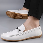 voordelige Casual loafers-Rode imitatieleren loafers voor heren, stijlvol instapmodel met comfortabele, zachte binnenzool, ideaal voor zakelijke, casual weekenden en reizen