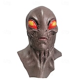 economico Maschera di Halloween &amp; Accessori-Maschera aliena spaventosa di Halloween per adulti, realistici costumi spaventosi, maschera in lattice per il viso, 4 varianti di colore, maschera horror extraterrestre, accessorio spettrale per feste
