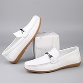 voordelige Casual loafers-Rode imitatieleren loafers voor heren, stijlvol instapmodel met comfortabele, zachte binnenzool, ideaal voor zakelijke, casual weekenden en reizen
