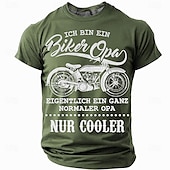 olcso Vicces férfi pólók-Férfi Motocikl Német Póló Rövid ujjú póló 3D nyomtatás Terített nyak Ing Divat Napi Alap Utca Hétköznapi Napi Fekete Rubin Medence Nyár Tavasz Minden évszak Ruházat S M L XL XXL XXXL
