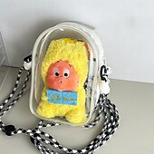זול סטים של בגדים ואביזרים לבובות-שקית מחזיק מפתחות שקופה לבובת קטיפה בגודל 17/15 ס&quot;מ, מארז תצוגה תלוי, מארז מגן, קופסת אחסון מפלסטיק PVC (ללא בובה)