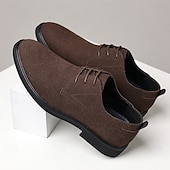 preiswerte Formell-Braune Derby-Schuhe aus hochwertigem Rindsleder für Herren mit glattem Kunstleder-Finish – klassisches Schuhwerk fürs Büro, formelle Anlässe und den Alltag