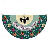 baratos tapeçarias de parede de halloween-Bandeira de fã de Halloween, bandeirinhas, bandeira para áreas externas, para pendurar em cercas de quintal de Halloween, bandeira de abóbora assustadora, decoração de mesa, decoração de quarto de outono, decoração estética de festa de aniversário de Hall