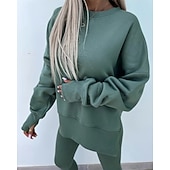 tanie dresy-Damskie Dres Getry Bluza z kapturem Koronka Kieszeń na zamek Solidne kolory Zestawy odzież Jesień Magenta Czarny Siłownia Athleisure Bieganie Keep Warm Odporność na wiatr Długi rękaw Sport Odzie