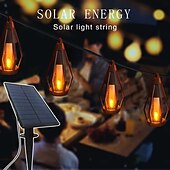 cheap Solar String Lights-1 Pc 15 Leds Outdoor Waterproof Solar Flashing Flame Lantern String Garden Courtyard Camping Christmas Halloween Wedding Atmosphere Decoration Lighting