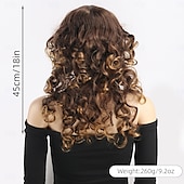 abordables Perruques Synthétiques Sans Bonnet-Perruque Synthétique Ondulé Afro Bouclé Coupe Asymétrique Avec frange Fabriqué à la Machine Perruque 18 pouces A1 Cheveux synthétiques Femmes Classique Confortable Dégradé de couleur Multicolore