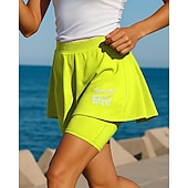 preiswerte Laufshorts-Damen Sport Leggings Laufrock mit Strumpfhose Elastischer Bund Strumpfhosen Sport &amp; Outdoor Lässig Schnelltrocknend Leicht Elastisch Atmungsaktiv Tennis Golfspiel Laufen Normale Passform