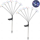 abordables Luces de camino y linternas-Luces solares decorativas para jardín, luces solares para exteriores, impermeables, para patio, porche, parterres, suministros de jardinería de hadas, regalos, adornos navideños.